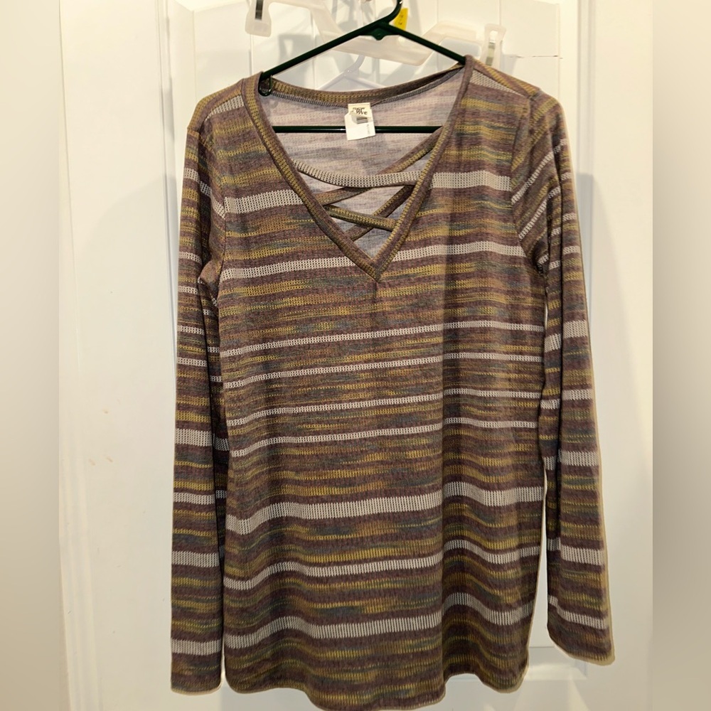 Sew In Love Multicolor Striped Long Sleeve Top